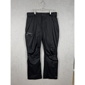 Eddie Bauer Weatheredge Snow Pants Mens TL Black Softshell Zip Pockets Hiking
